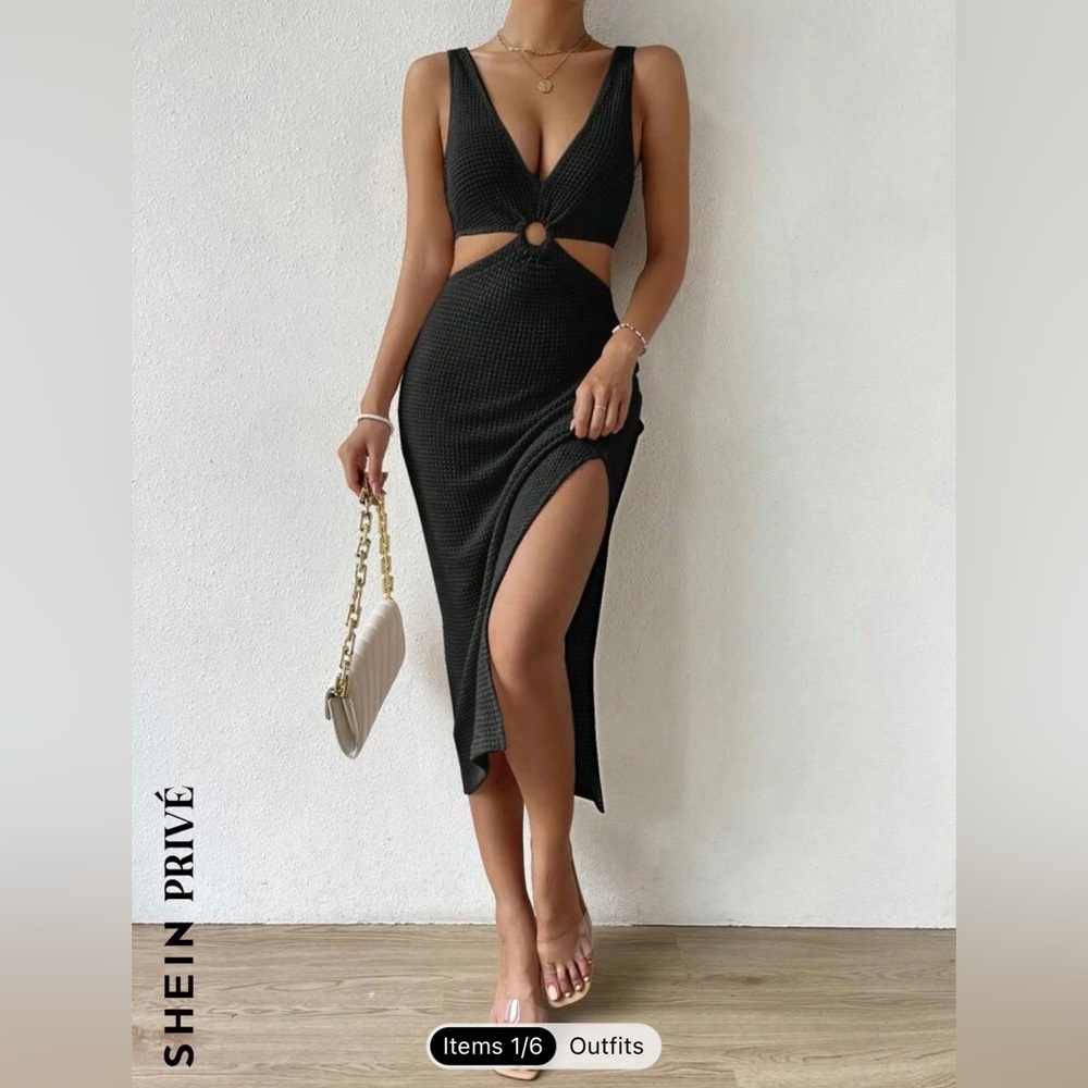 Cut Out Split Thigh Dress